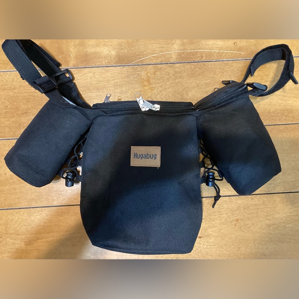 Hugabug Black Baby Stroller/Car Organizer With 3 Different Compartments